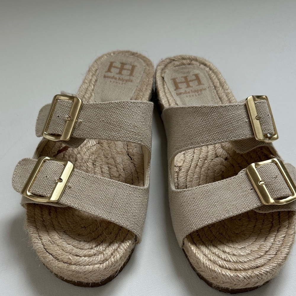 Beige Double Strap Sandals